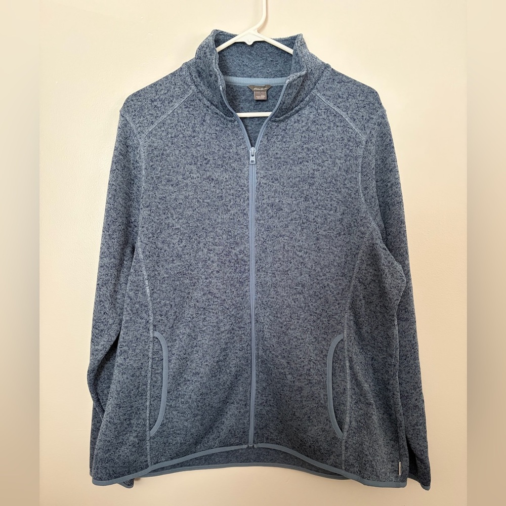 Eddie Bauer Women's Blue Heather Full-Zip Fleece Jacket